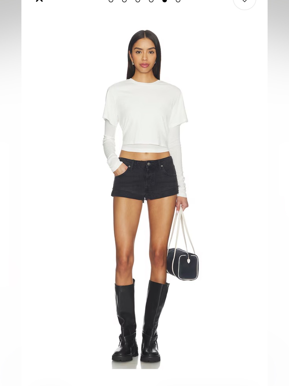 Free People We The Free Cali Cuffed Shortie Denim Shorts Washed Black Size 28 NW